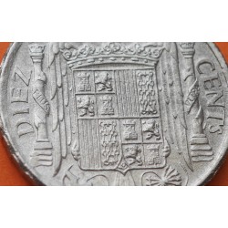ESPAÑA 10 CENTIMOS 1941 JINETE IBERICO MONEDA DE ALUMINIO @LUJO@ FRANCO ESTADO ESPAÑOL R/2