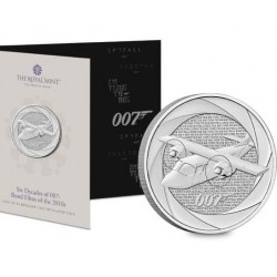 . 1 aaaaaacoin @YA AGOTADA@ INGLATERRA 5 LIBRAS 2024 JAMES BOND 007 y AVIONETA 6ª MONEDA DE NICKEL Six Decades 2010s
