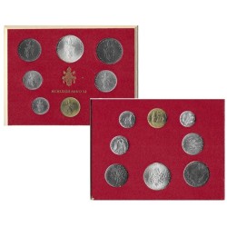 8 monedas x VATICANO CARTERA OFICIAL 1973 PAULUS VI SC 1+2+5+10+20+50+100 LIRAS + 500 LIRAS 1973 PLATA PAPA PABLO VI
