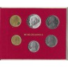 6 monedas x VATICANO CARTERA OFICIAL 1980 PAPA JUAN PABLO II SC 10 + 20 + 50 + 100 + 200 + 500 LIRAS 1980 PLATA Ioannes Pavlvs