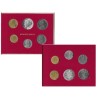 6 monedas x VATICANO CARTERA OFICIAL 1980 PAPA JUAN PABLO II SC 10 + 20 + 50 + 100 + 200 + 500 LIRAS 1980 PLATA Ioannes Pavlvs