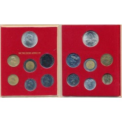 7 monedas x VATICANO CARTERA OFICIAL 1982 PAPA JUAN PABLO II SC 10+20+50+100+200 + 500 LIRAS Bimetálica + 1000 LIRAS 1982 PLATA