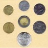 7 monedas x VATICANO CARTERA OFICIAL 1984 PAPA JUAN PABLO II SC 10+20+50+100+200 + 500 LIRAS Bimetálica + 1000 LIRAS 1984 PLATA