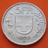 . @RARA@ SUIZA 5 FRANCOS 1925 B GUILLERMO TELL y ESCUDO KM.38 MONEDA DE PLATA Switzerland 5 Francs silver 37mm