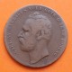 SUECIA 2 ORE 1861 VALOR y CORONAS del Rey CARL XV KM.706 MONEDA DE BRONCE MBC- @ESCASA@ Sweden