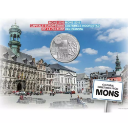 @Solo 15.000 MONEDAS@ BELGICA 5 EUROS 2017 MONS CAPITAL CULTURAL KM.357 NICKEL SC Coincard Belgium