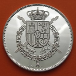 . @Tirada 250@  ESPAÑA MEDALLA DE PLATA 1975 REY JUAN CARLOS I 100 gramos Ley 878 mls. 2,82 ONZAS Oz CÁPSULA