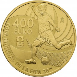 . 1 aaaaaacoin @2/ABRIL Envío - ONZA@ ESPAÑA 400 EUROS 2025 COPA MUNDIAL DE FUTBOL DE LA FIFA 2026 MONEDA DE ORO ESTUCHE FNMT Oz