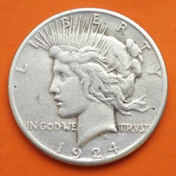 @MUY RARA@ ESTADOS UNIDOS 1 DOLAR 1924 S PEACE PAZ KM.150 MONEDA DE PLATA MBC USA $1 Dollar silver coin