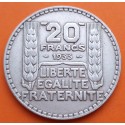 FRANCIA 20 FRANCOS 1933 DAMA Ceca de Paris KM.879 MONEDA DE PLATA MBC+ 0,44 ONZAS France 20 francs silver