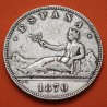 ESPAÑA 5 PESETAS 1870 * 18 70 SNM GOBIERNO PROVISIONAL DAMA SENTADA KM.655 MONEDA DE PLATA (DURO) Spain silver R/3