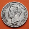ESPAÑA 5 PESETAS 1871 * 18 71 SDM REY AMADEO I DE SABOYA y ESCUDO KM.666 MONEDA DE PLATA (DURO) Spain silver R/2