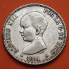 ESPAÑA 5 PESETAS 1891 * 18 91 PGM REY ALFONSO XIII KM.689 MONEDA DE PLATA (DURO) Spain silver R/2