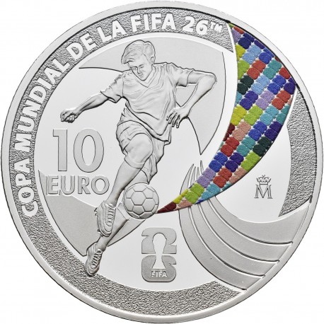 . 1 aaaaaacoin @ENVÍO HOY@ ESPAÑA 10 EUROS 2025 COPA MUNDIAL DE FUTBOL DE LA FIFA 2026 MONEDA DE PLATA ESTUCHE FNMT