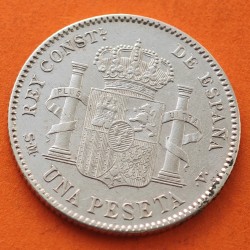 . ESPAÑA Rey ALFONSO XIII 1 PESETA 1903 * 19 03 SMV KM.721 MONEDA DE PLATA MBC Spain silver R/2