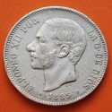 ESPAÑA 5 PESETAS 1885 * 18 87 MSM REY ALFONSO XII KM.688 MONEDA DE PLATA (DURO) Spain silver R/3