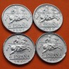 . @PVP NUEVAS 180€@ 4 monedas x ESPAÑA 5 CENTIMOS 1940 + 1941 + 1945 + 1953 (RARA) JINETE ALUMINIO Estado Español Franco