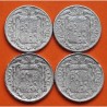 . @PVP NUEVAS 180€@ 4 monedas x ESPAÑA 5 CENTIMOS 1940 + 1941 + 1945 + 1953 (RARA) JINETE ALUMINIO Estado Español Franco