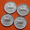 . @PVP NUEVAS 180€@ 4 monedas x ESPAÑA 5 CENTIMOS 1940 + 1941 + 1945 + 1953 (RARA) JINETE ALUMINIO Estado Español Franco