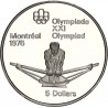 CANADA 5 DOLARES 1974 REMO XXI OLIMPIADA DE MONTREAL 1976 KM.91 MONEDA DE PLATA PROOF Rowing 0,72 ONZAS