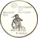 CANADA 5 DOLARES 1974 XXI OLIMPIADA DE MONTREAL 76 INDIO EN CANOA KM.92 MONEDA DE PLATA SC Canoeing