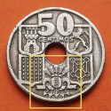@FLECHAS INVERTIDAS@ ESPAÑA 50 CENTIMOS 1949 * 19 51 FRANCO ESTADO ESPAÑOL FRANCO MONEDA DE NICKEL MBC @RARA@ R/4