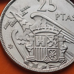 . 3 Monedas EBC/SC- x España 25 PESETAS 1957 * 64 + 65 + 67 ESTADO ESPAÑOL FRANCISCO FRANCO PLUS ULTRA VISIBLES % KM.787 NICKEL