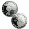 . 2 monedas PROOF x ESTADOS UNIDOS 1 DOLAR 1983 S DISCOBOLO + 1984 S PODIO OLIMPIADA LOS ANGELES 1984 PLATA