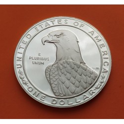 . 2 monedas PROOF x ESTADOS UNIDOS 1 DOLAR 1983 S DISCOBOLO + 1984 S PODIO OLIMPIADA LOS ANGELES 1984 PLATA