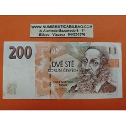 @PVP NUEVO 36€@ REPUBLICA CHECA 200 KORUN 1998 JAN AMOS KOMENSKY Pick 19D BILLETE MBC Czech Republic Czechoslovakia