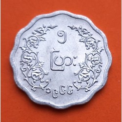MYANMAR 5 PYAS 1966 GENERAL MAYOR AUNG SAN KM.39 MONEDA DE ALUMINIO SC- Union of Burma