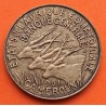 CAMERUN 5 FRANCOS 1961 ANTILOPES KM.20 MONEDA DE laton MBC+ Cameroon 50 Francs EQUATORIAL AFRICAN STATES
