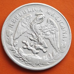 1º AÑO DE EMISIÓN x MEXICO 1 PESO 1898 Go RS Ceca de GUANAJUATO GORRO FRIGIO y AGUILA KM.409.1 MONEDA DE PLATA MBC