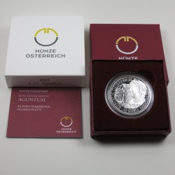 AUSTRIA 20 EUROS 2011 MERCADO ROMANO Emperador CONSTANTINO II Ruinas de AGUNTUM MONEDA DE PLATA ESTUCHE Österreich