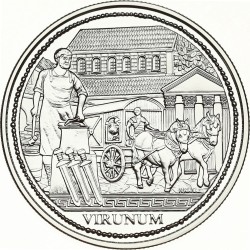 AUSTRIA 20 EUROS 2010 CARRUAJE ROMANO Emperador CLAUDIO Ruinas de VIRUNUM MONEDA DE PLATA ESTUCHE Österreich