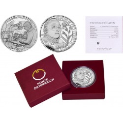 AUSTRIA 20 EUROS 2011 NIKOLAUS JOSEPH JACQUIN Serie EUROPA MONEDA DE PLATA ESTUCHE Österreich