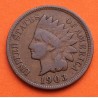 ESTADOS UNIDOS 1 CENTAVO 1903 BUSTO DE INDIO y ESCUDO KM.90A MONEDA DE BRONCE MBC- USA 1 Cent INDIAN HEAD