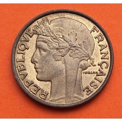 FRANCIA 50 CENTIMOS 1932 BUSTO DE DAMA Tipo MORLON KM.894 MONEDA DE LATON EBC France Cents