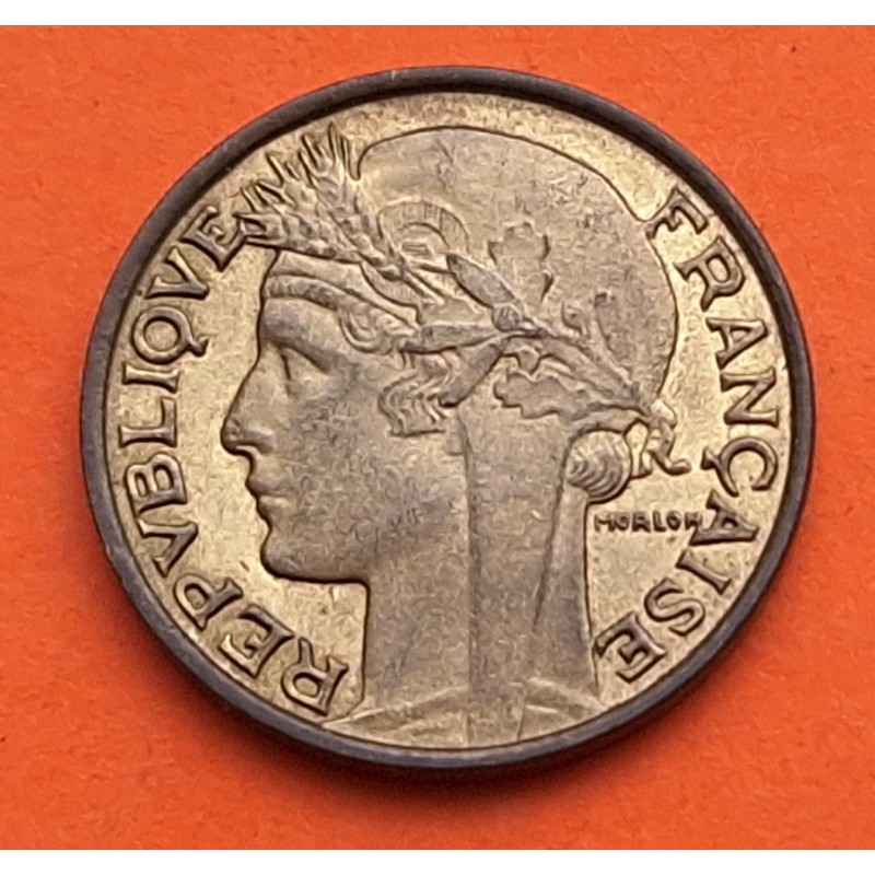 FRANCIA 50 CENTIMOS 1932 BUSTO DE DAMA Tipo MORLON KM.894 MONEDA DE LATON EBC France Cents