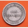 @ESCASA - MARCAS@ CHILE 2 CENTAVOS 1872 ALEGORIA KM.147 MONEDA DE NICKEL MBC- República de Chile