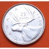 CANADA 25 CENTAVOS 1965 REINA ISABEL II y ALCE KARIBOU KM.62 MONEDA DE PLATA SC- silver coin