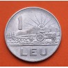 RUMANIA 1 LEU 1966 TRACTOR y Escudo del país SOCIAL COMUNISTA KM.95 MONEDA DE ACERO SC- Roumanie Romania coin