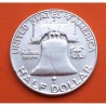 ESTADOS UNIDOS 1/2 DOLAR 1958 D BENJAMIN FRANKLIN y CAMPANA KM.163 MONEDA DE PLATA MBC USA Half silver dollar R/1