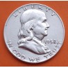 ESTADOS UNIDOS 1/2 DOLAR 1958 D BENJAMIN FRANKLIN y CAMPANA KM.163 MONEDA DE PLATA MBC USA Half silver dollar R/1