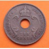 AFRICA DEL ESTE 10 CENTIMOS 1934 CUERNOS DE ELEFANTE REY JORGE V KM.19 MONEDA DE BRONCE MBC- British East Africa 10 Cent