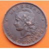 ARGENTINA 2 CENTAVOS 1893 DAMA LIBERTAD KM.33 MONEDA DE BRONCE MBC Latin Monetary Union
