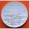 FINLANDIA 10 MARKKAA 1967 PAJAROS EN VUELO 50 Años de INDEPENDENCIA KM.50 MONEDA DE PLATA SC Finnland silver coin
