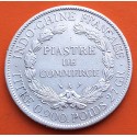 @ESCASA@ INDOCHINA 1 PIASTRA 1906 A DAMA KM.5A MONEDA DE PLATA MBC+ Indochine Francaise 1 Piastre de Commerce
