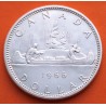CANADA 1 DOLAR 1966 INDIOS EN CANOA y REINA ISABEL II KM.64.1 MONEDA DE PLATA EBC $1 Dollar silver VOYAGEUR 0,60 Onzas R/3