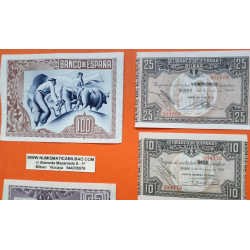@ESPECTACULAR CONSERVACION@ EUSKADI 5+10+25+50+100 PESETAS 1937 BILBAO Juego de 5 BILLETES de EUZKADI 1936 GUERRA CIVIL R/7